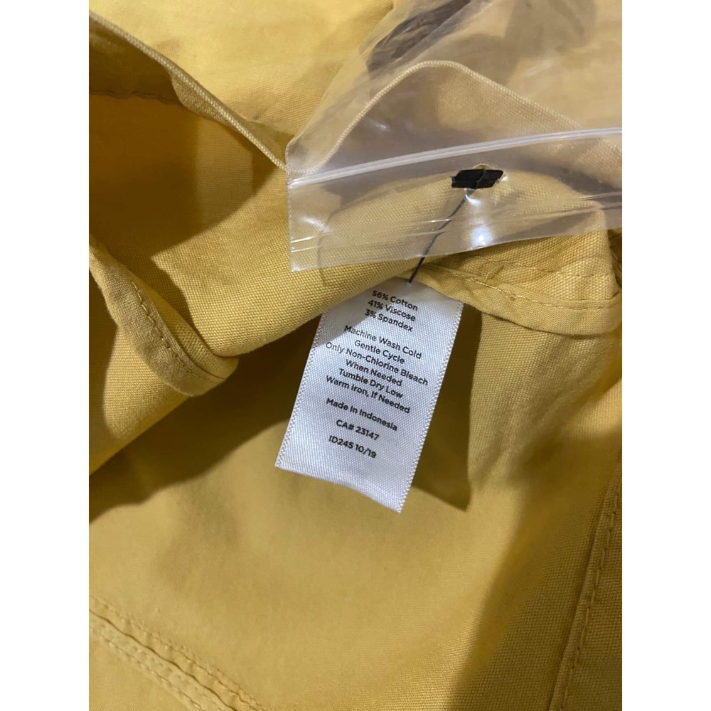 Talbots Mustard Yellow Utility Field Jacket Button Front Cinched Waist Large - Picture 11 of 11